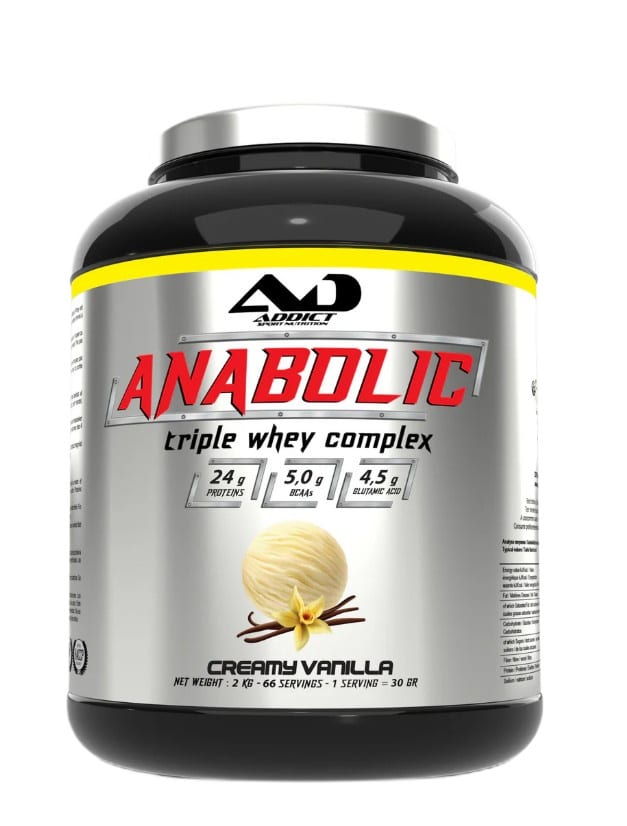 Addict Sport Nutrition - Anabolic Triple Whey Complex, Creamy Vanilla - 2000g