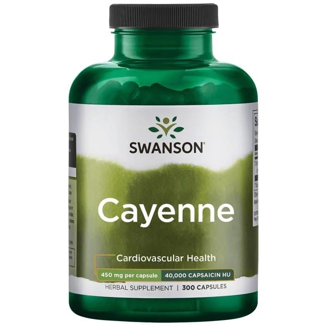 Swanson - Cayennepeber + 450 mg, 300 kapsler