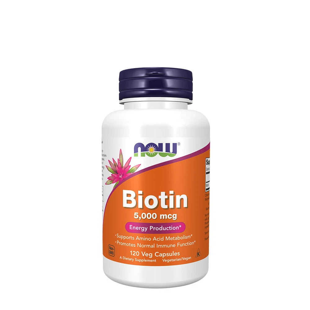 NOW - Biotin 5000 µg + 120 vegetabilske kapsler