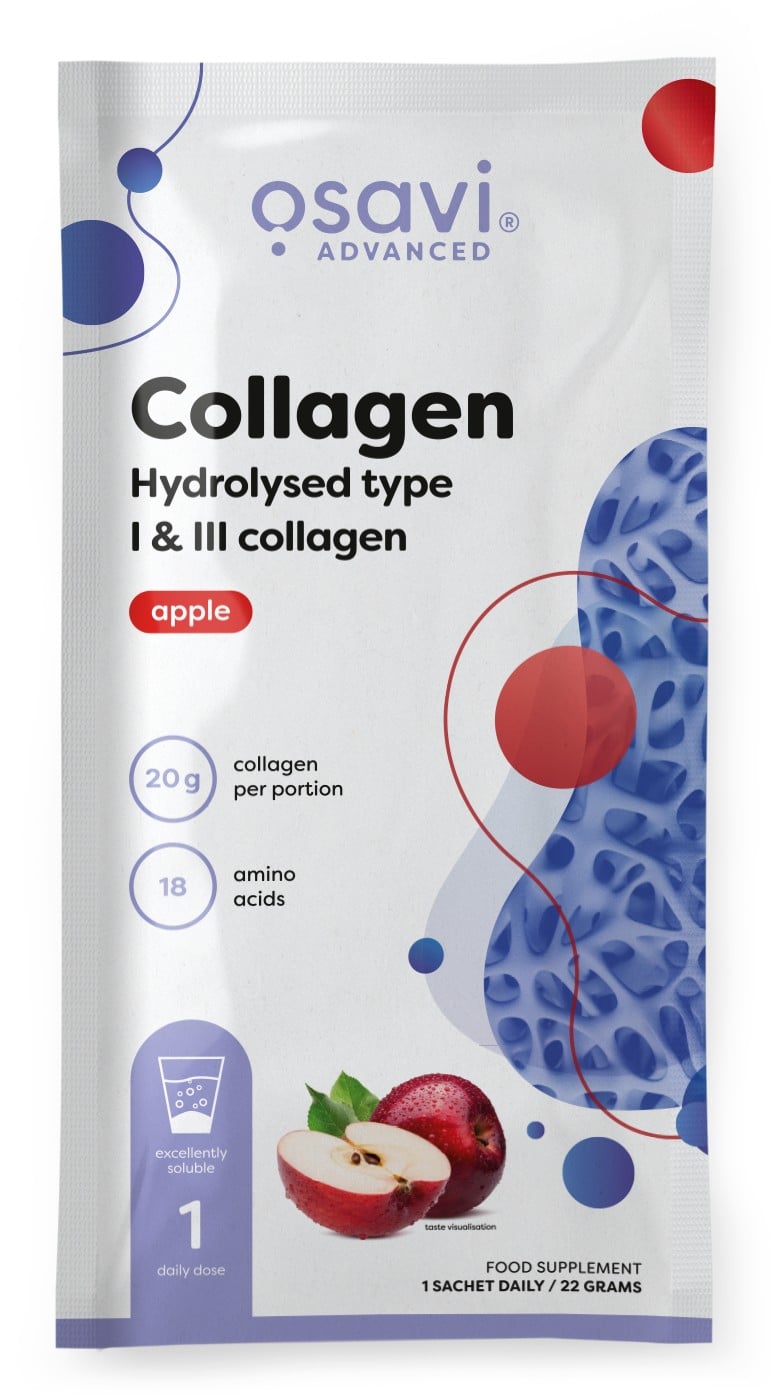 Osavi - Hydrolyseret kollagen type I og III, æblesmag + 22 g