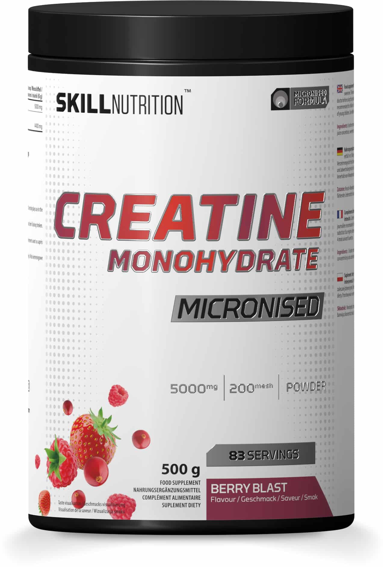 Skill Nutrition - Micronised Creatine Monohydrate Flavoured, Berry Blast - 500g
