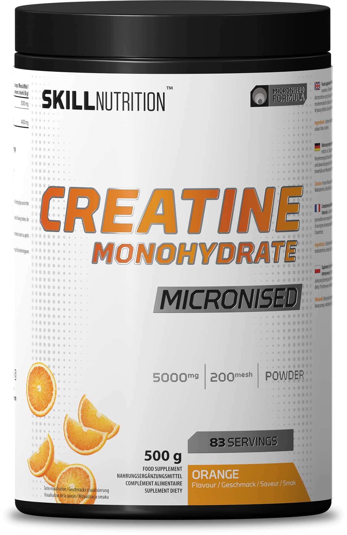 Skill Nutrition - Micronised Creatine Monohydrate Flavoured, Orange - 500g