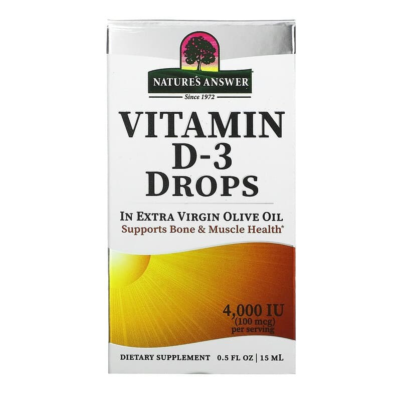 Nature's Answer - Vitamin D-3 Drops, 4000IU - 15 ml.