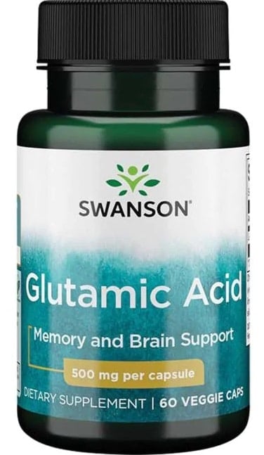 Glutaminsyre, 500 mg - 60 vegetabilske kapsler