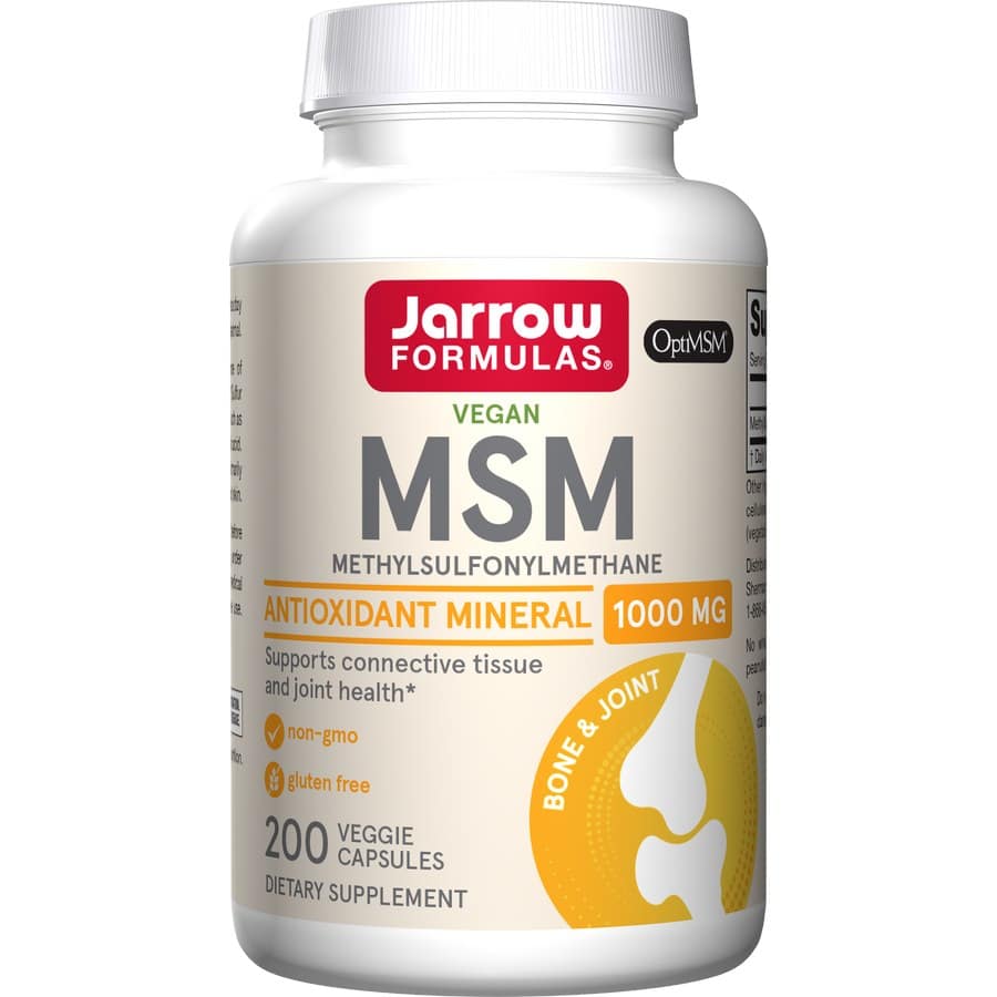 Jarrow Formulas - MSM (methylsulfonylmethan) 1000 mg + 200 vegetabilske kapsler