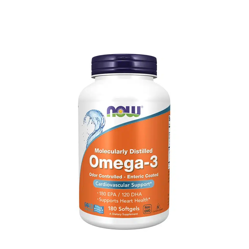 NOW Foods - Omega-3 enterisk belagte bløde gelkapsler + 180 kapsler