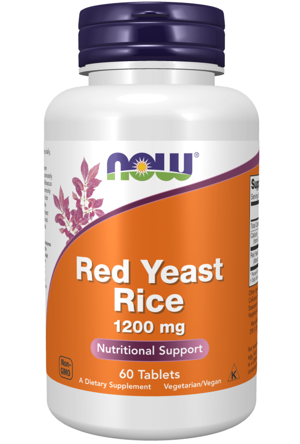 NOW Foods - Red Yeast Rice Concentrated 10:1 Extract, 1200mg - 60 tablets