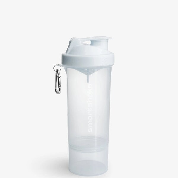SmartShake - Slim Series shakerflaske, hvid + 500 ml billede