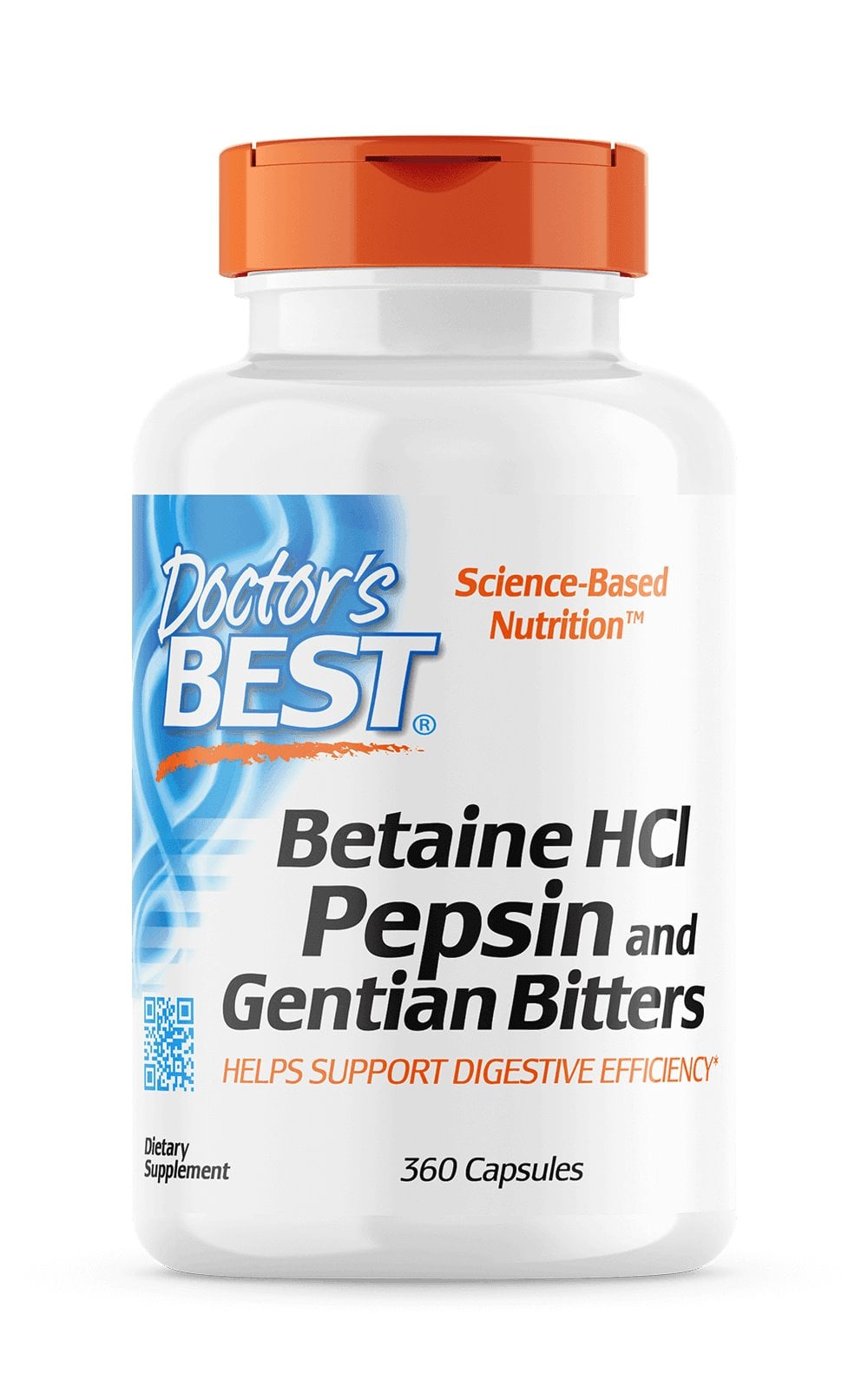 Doctor's Best - Betaine HCl Pepsin og Gentian Bitters + 360 kapsler