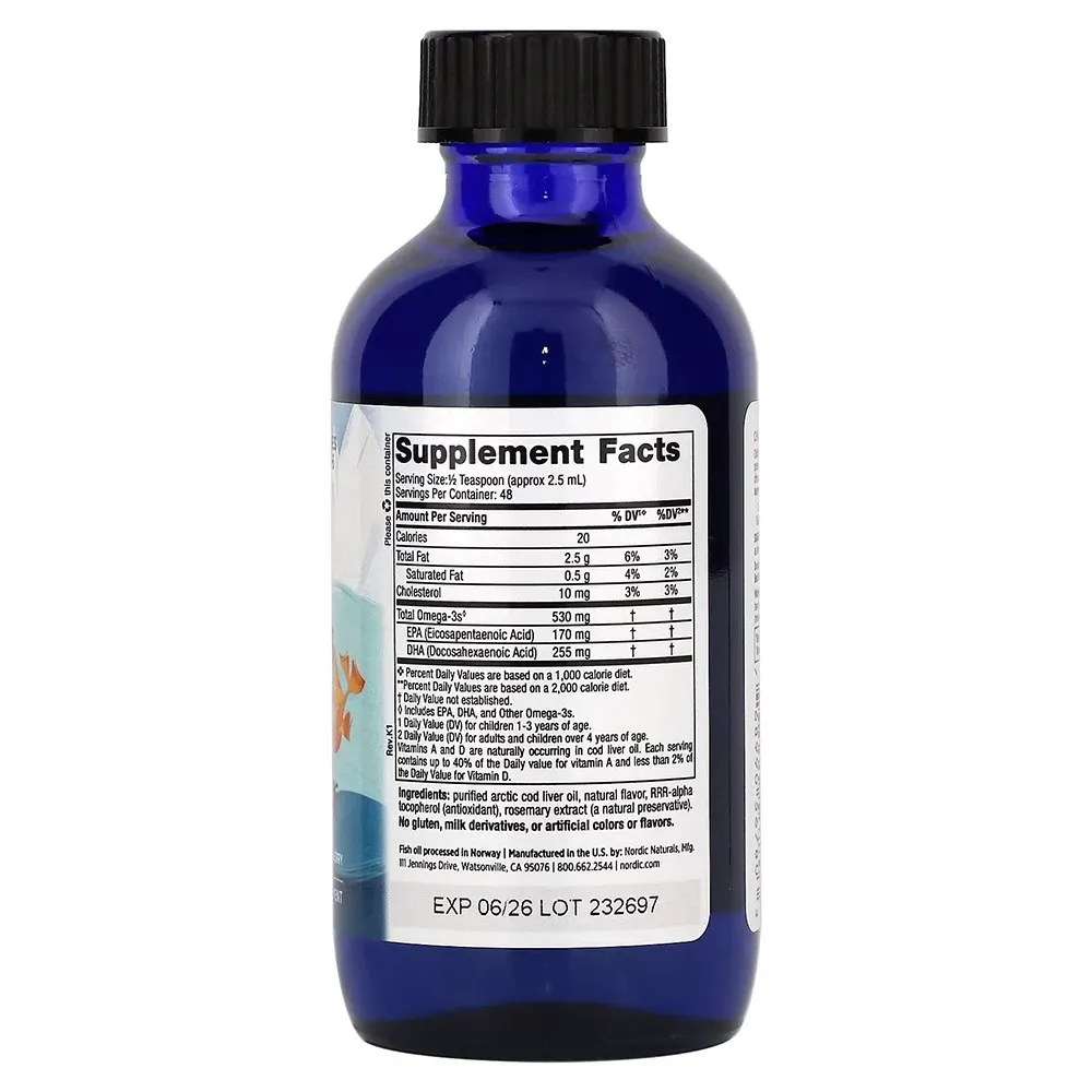 530 mg Omega-3 Jordbær (EAN 768990891281) – 119 ml. – Nuvalia