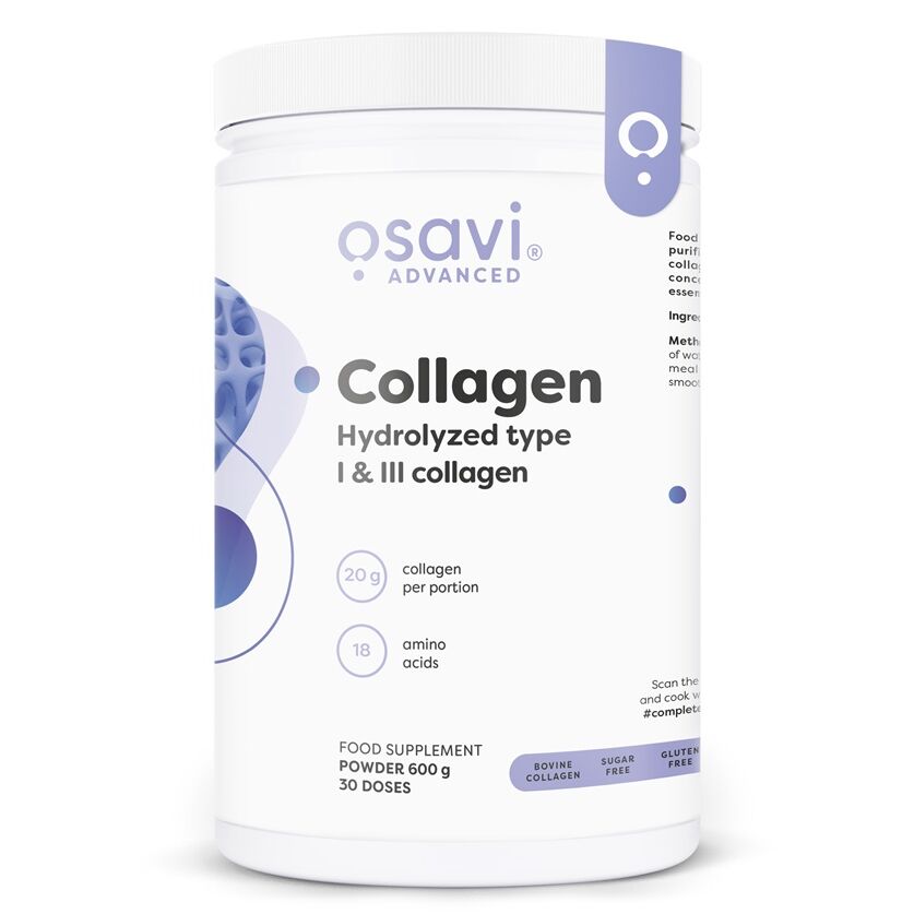 Kollagenpeptider – hydrolyseret type 1 og 3 – 600 g – Nuvalia