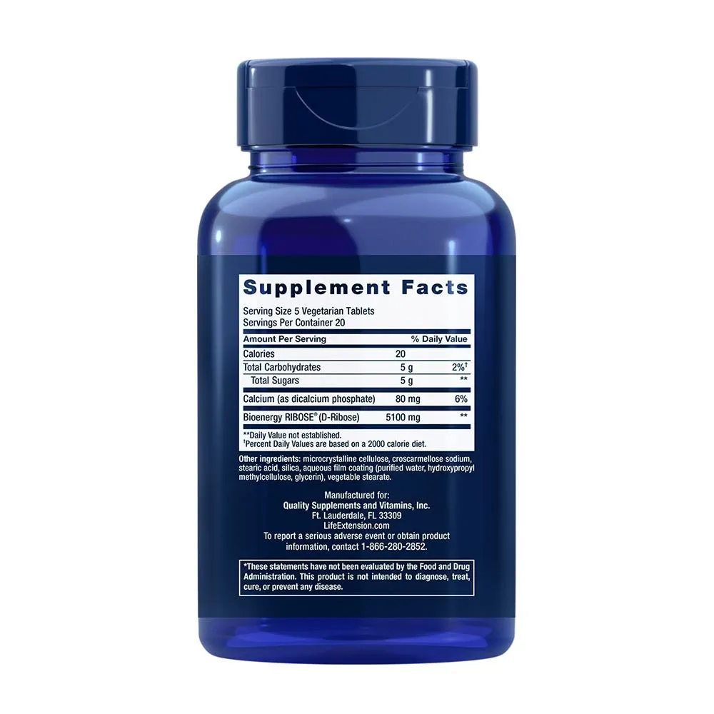 D-Ribose Tablets - 100 vegetarian tabs - Billede 2