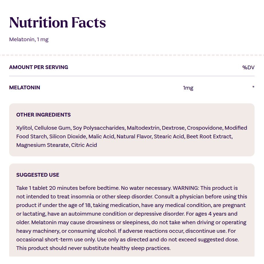 Natrol – Melatonin Fast Dissolve, 1mg – 90 tabs - Billede 4