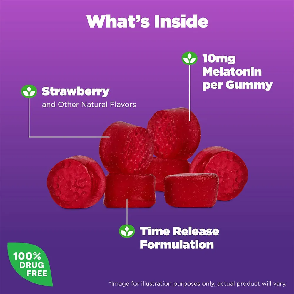 Natrol Melatonin Gummy 3 mg – Strawberry, 65 Gummies - Billede 10