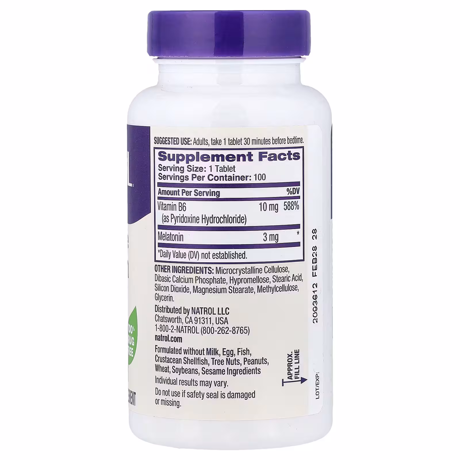Natrol Melatonin Time Release 3 mg (100 Tablets) - Billede 2