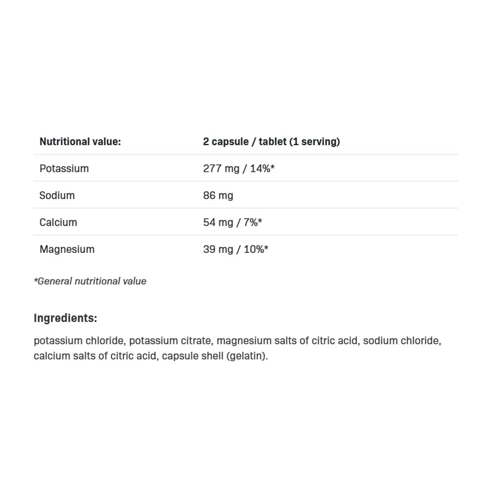ALLNUTRITION Electrolytes (60 Capsules) - Billede 2