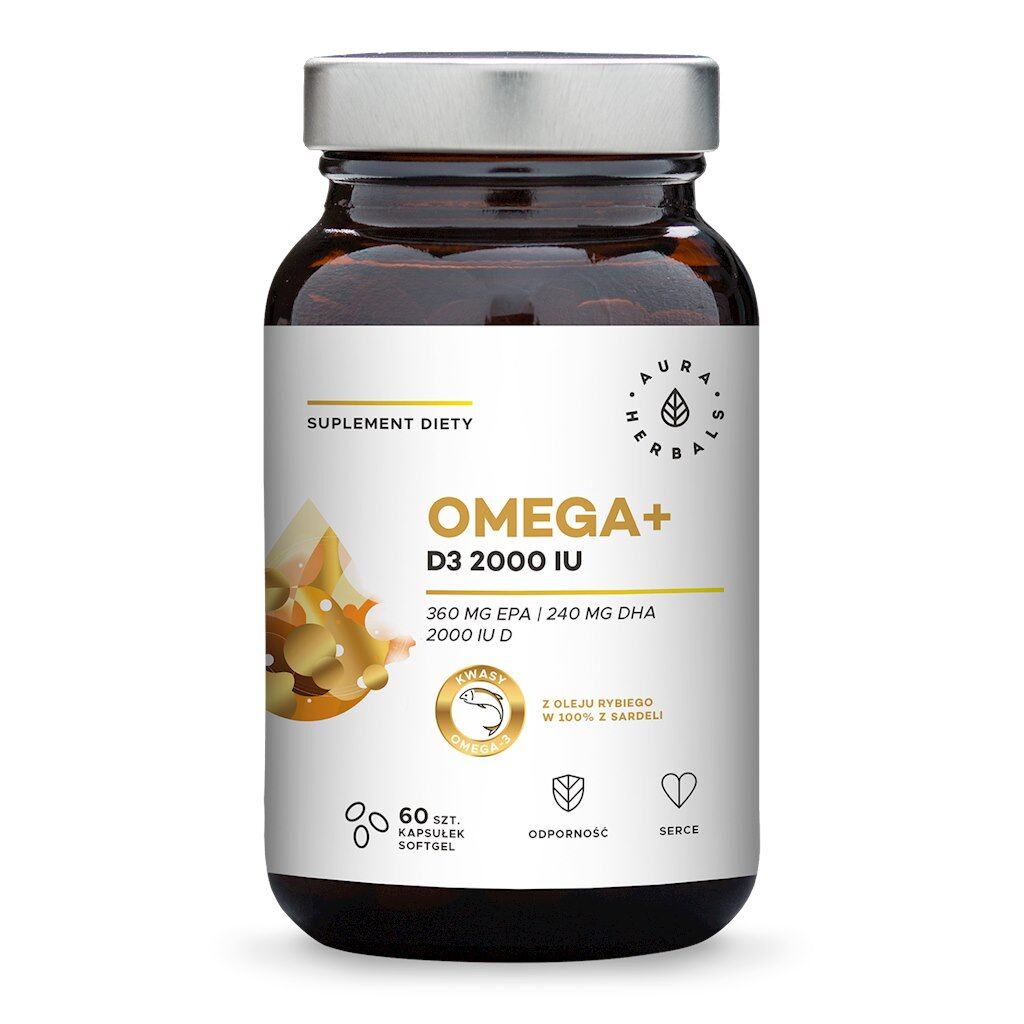 AURA HERBALS Omega+ Vitamin D3 2000 IU (60 sgel-kapsler) - Viking Supplements