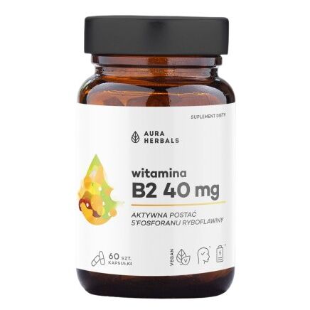 AURA HERBALS Vitamin B2 R-5-P 40 mg riboflavin (60 kapsler) - Viking Supplements