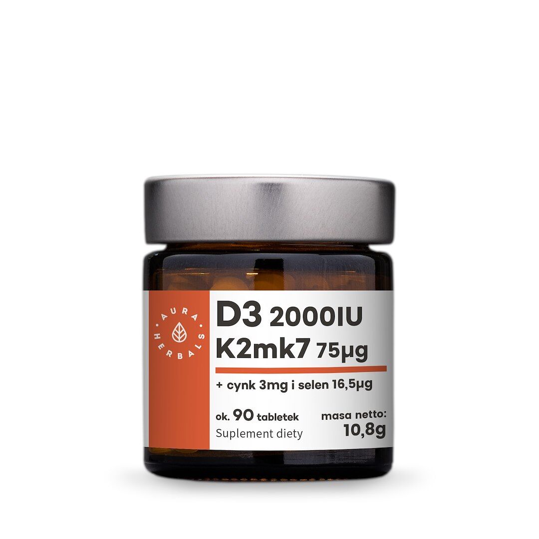 AURA HERBALS Vitamin D3 + K2 + Zink + Selen (90 tabletter) - Viking Supplements