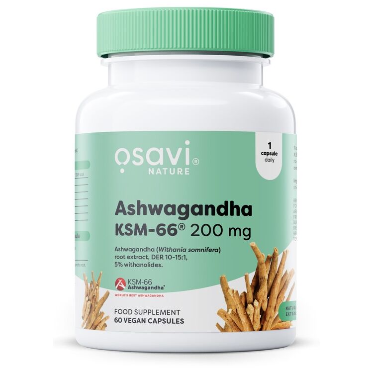 Ashwagandha KSM-66, 200 mg 60 veganske kapsler