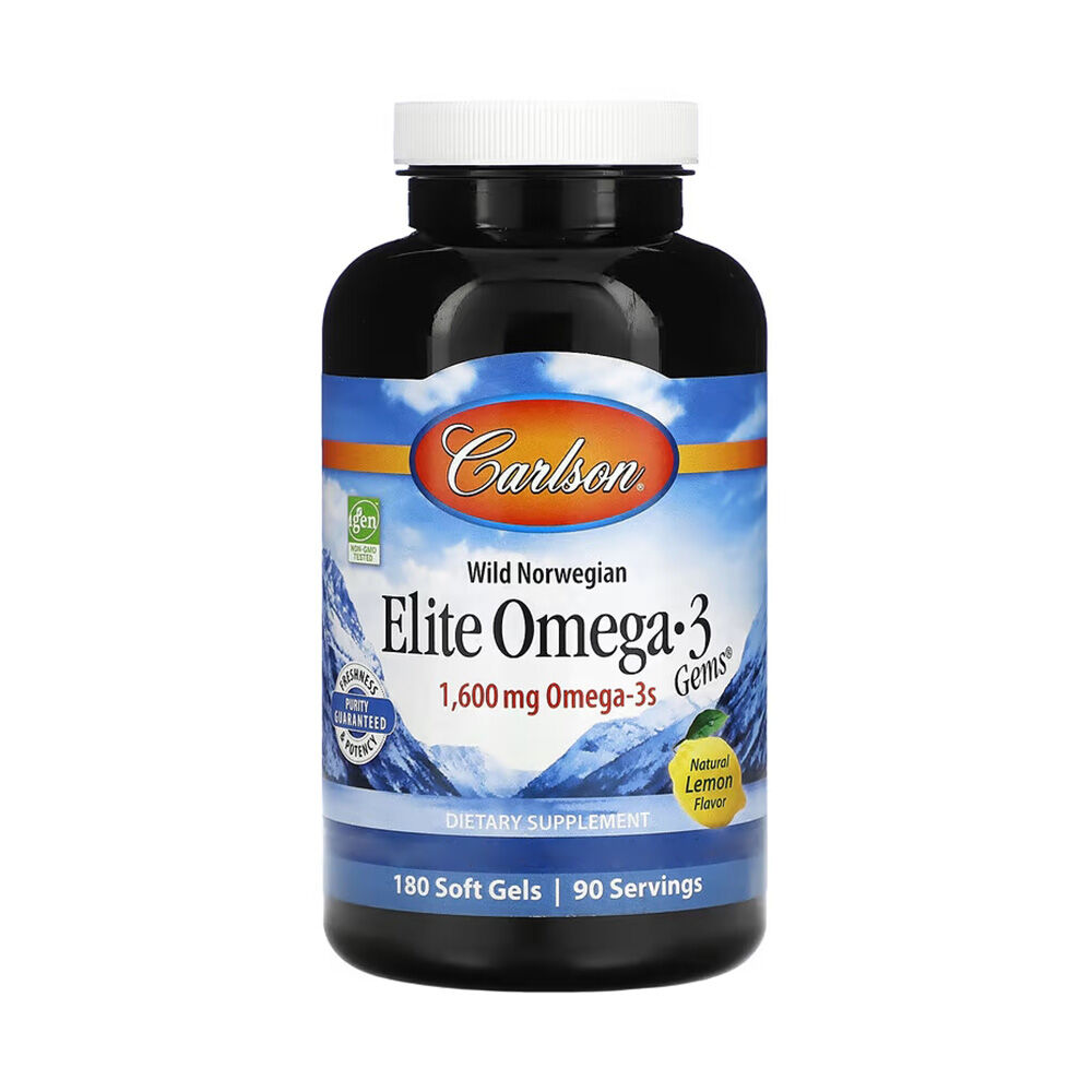 Carlson Labs Elite Omega-3 Gems 1600 mg, 180 bløde kapsler - Viking Supplements