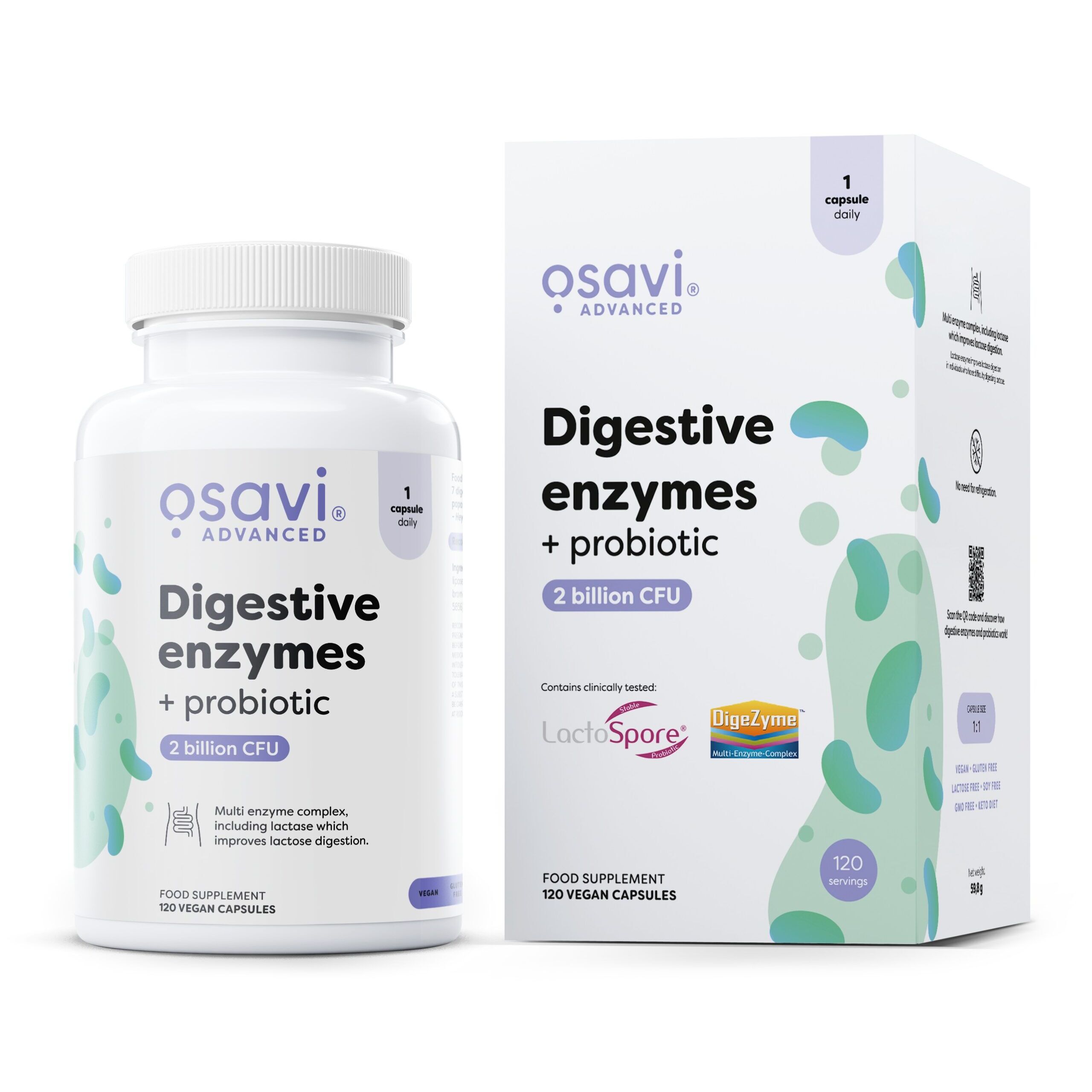 Digestive enzymes + probiotic - 120 vegan caps - Viking Supplements