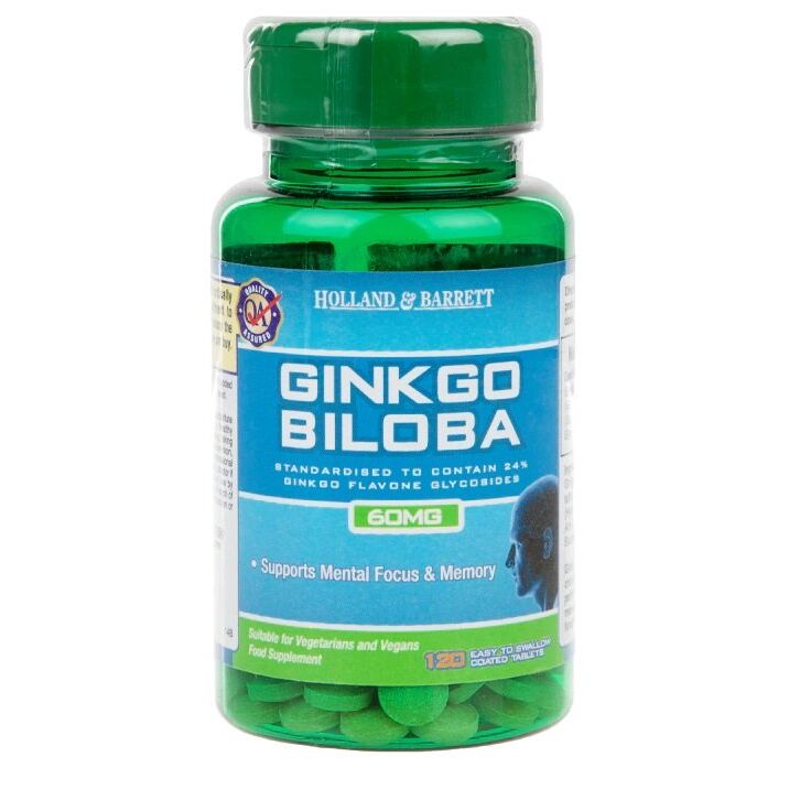 Ginkgo biloba, 60 mg 120 tabletter billede