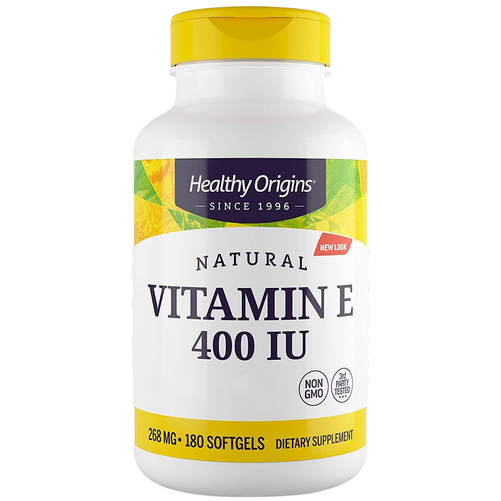 Healthy Origins Naturligt E-vitamin 400 IU 180 bløde kapsler - Viking Supplements
