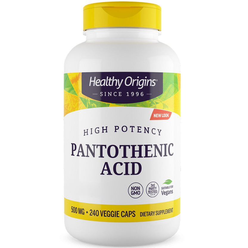Healthy Origins Pantothenic Acid 500mg 240 Veg. capsules - Billede 2