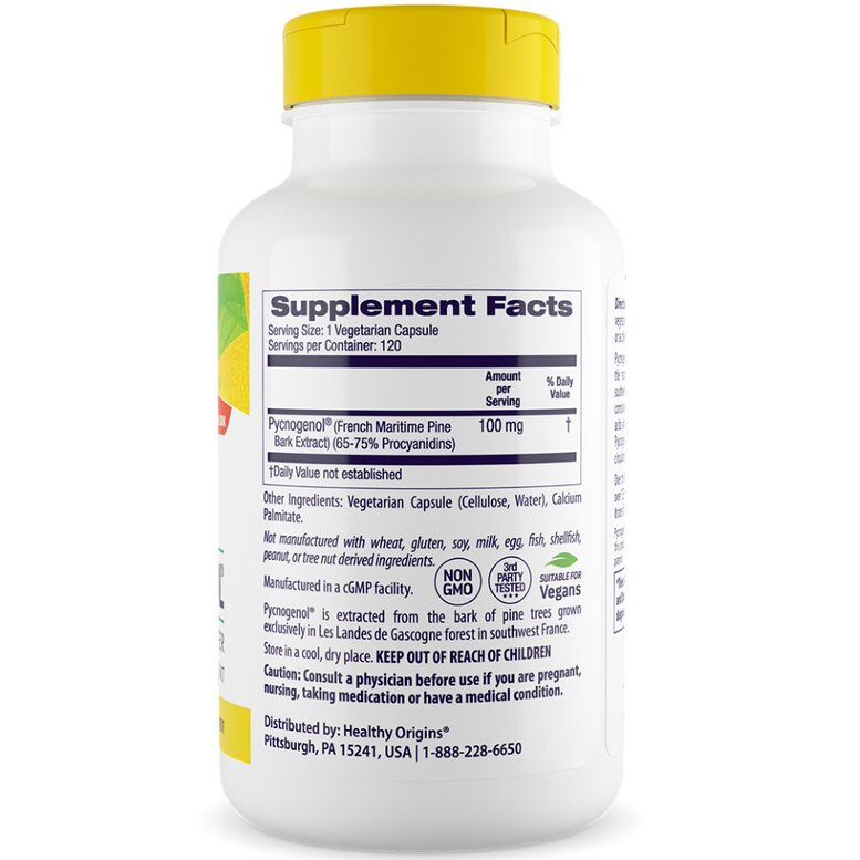 Healthy Origins Pycnogenol 100mg 120 veg. capsules - Billede 3