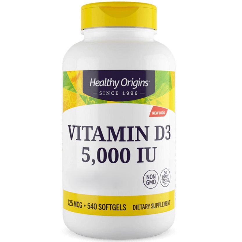 Healthy Origins Vitamin D3 Depot 5 000 IE 540 bløde kapsler - Viking Supplements