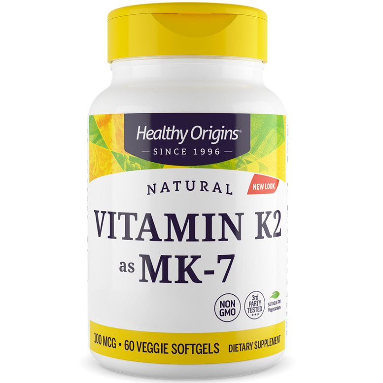 Healthy Origins Vitamin K2 MK7 100 mcg 60 bløde kapsler - Viking Supplements