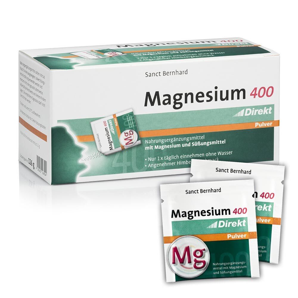 KRAUTERHAUS SANCT BERNHARD Magnesium 400 Direct Pulver (60 stk.) - Viking Supplements