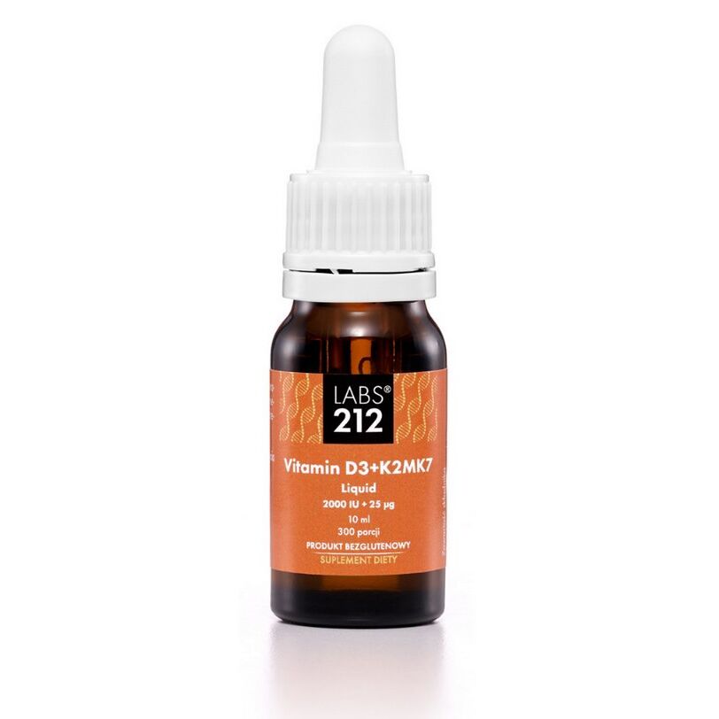 LABS212 D3-vitamin + K2MK7, flydende (10 ml / 0
