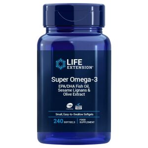 LIFE EXTENSION Super Omega-3 EPA/DHA med sesamlignaner og olivenekstrakt – EU-version (240 let at sluge sgels) – Viking Supplements