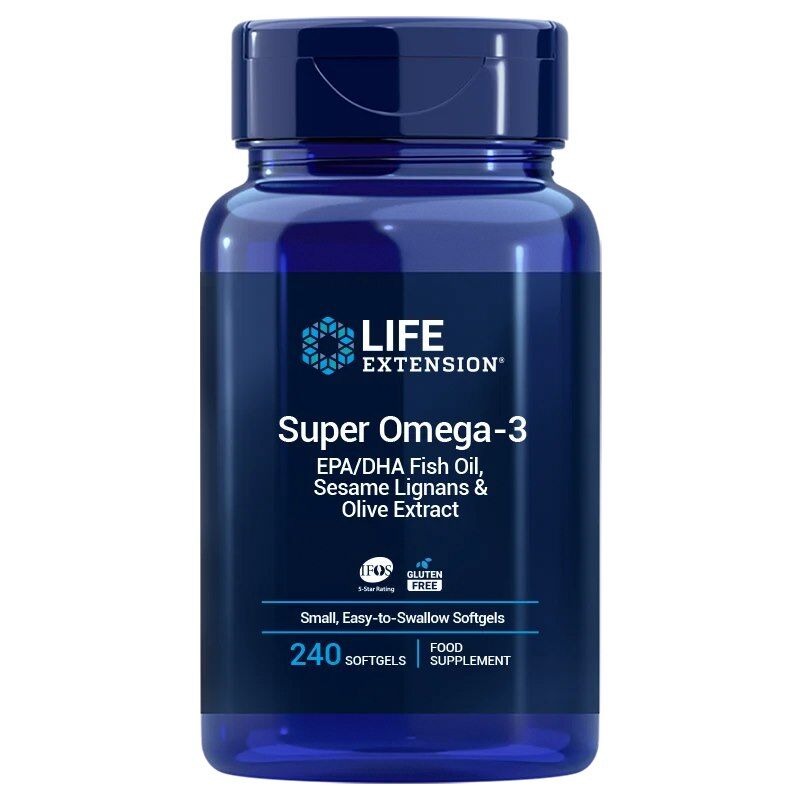 LIFE EXTENSION Super Omega-3 EPA/DHA med sesamlignaner og olivenekstrakt – EU-version (240 let at sluge sgels) – Viking Supplements
