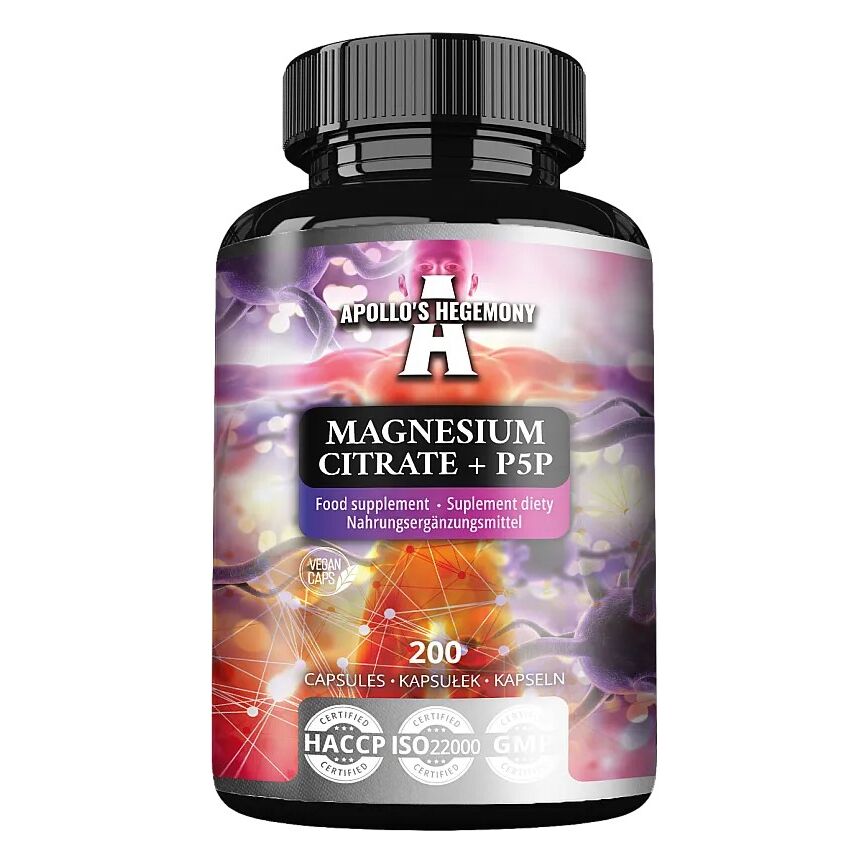 Magnesiumcitrat + P5P – 200 kapsler – Viking Supplements