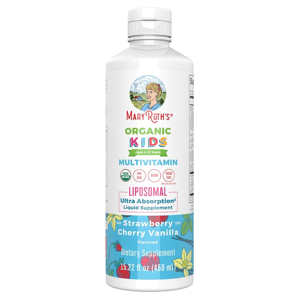 Mary Ruth's Liquid Kids Multivitamin Liposomal Jordbær, Kirsebær og Vanilje 15,22 oz (450 ml) - Viking Supplements