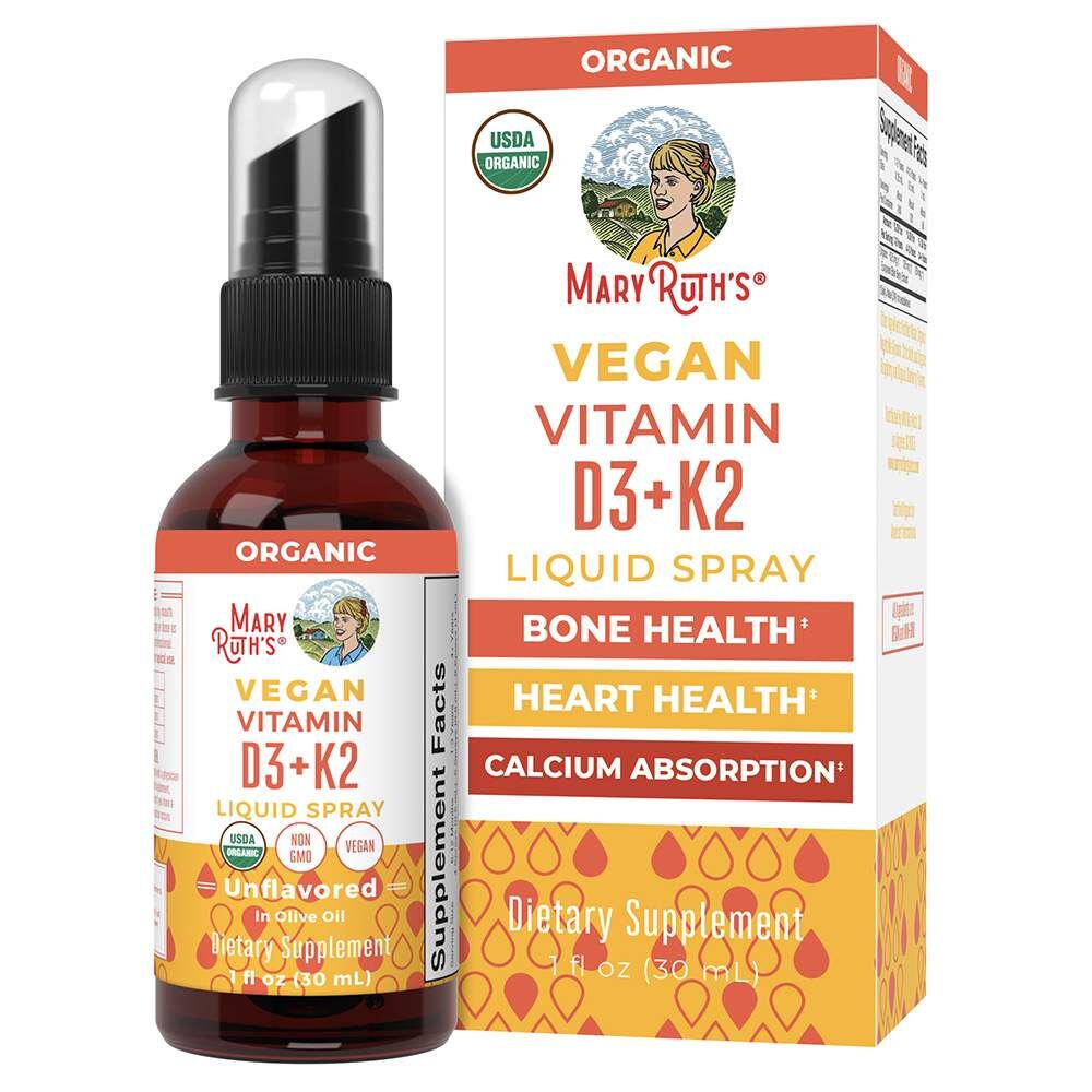 Mary Ruths D3+K2-vitaminspray, uden smag, 1 oz (30 ml) - Viking Supplements