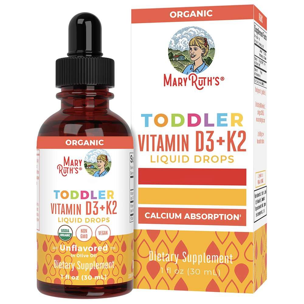 MaryRuths vitamin D3+K2-dråber til småbørn, uden smag, 30 ml – Viking Supplements