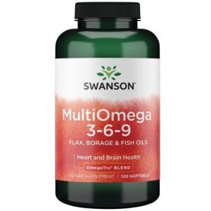 MultiOmega 3-6-9 – Hør-, borage- og fiskeolier – 120 bløde kapsler – Viking Supplements