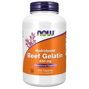 NOW FOODS Oksegelatine 550 mg (200 kapsler) – Viking Supplements