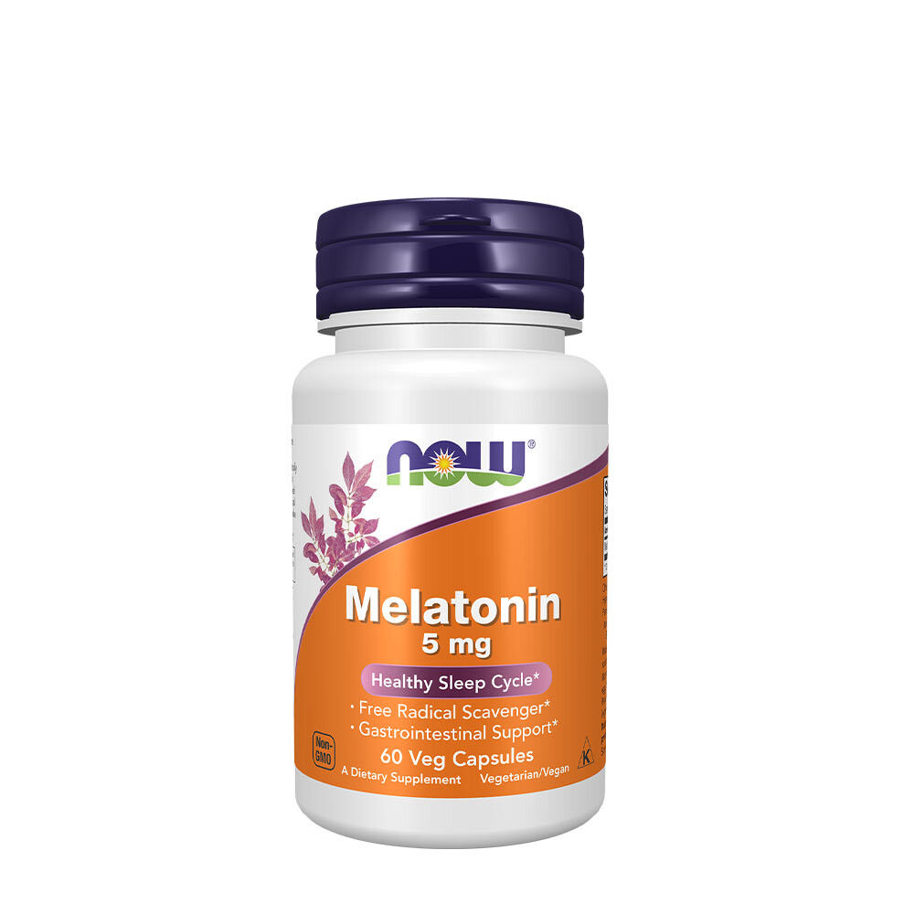 NOW Melatonin 5 mg (60 vegetabilske kapsler) - Viking Supplements