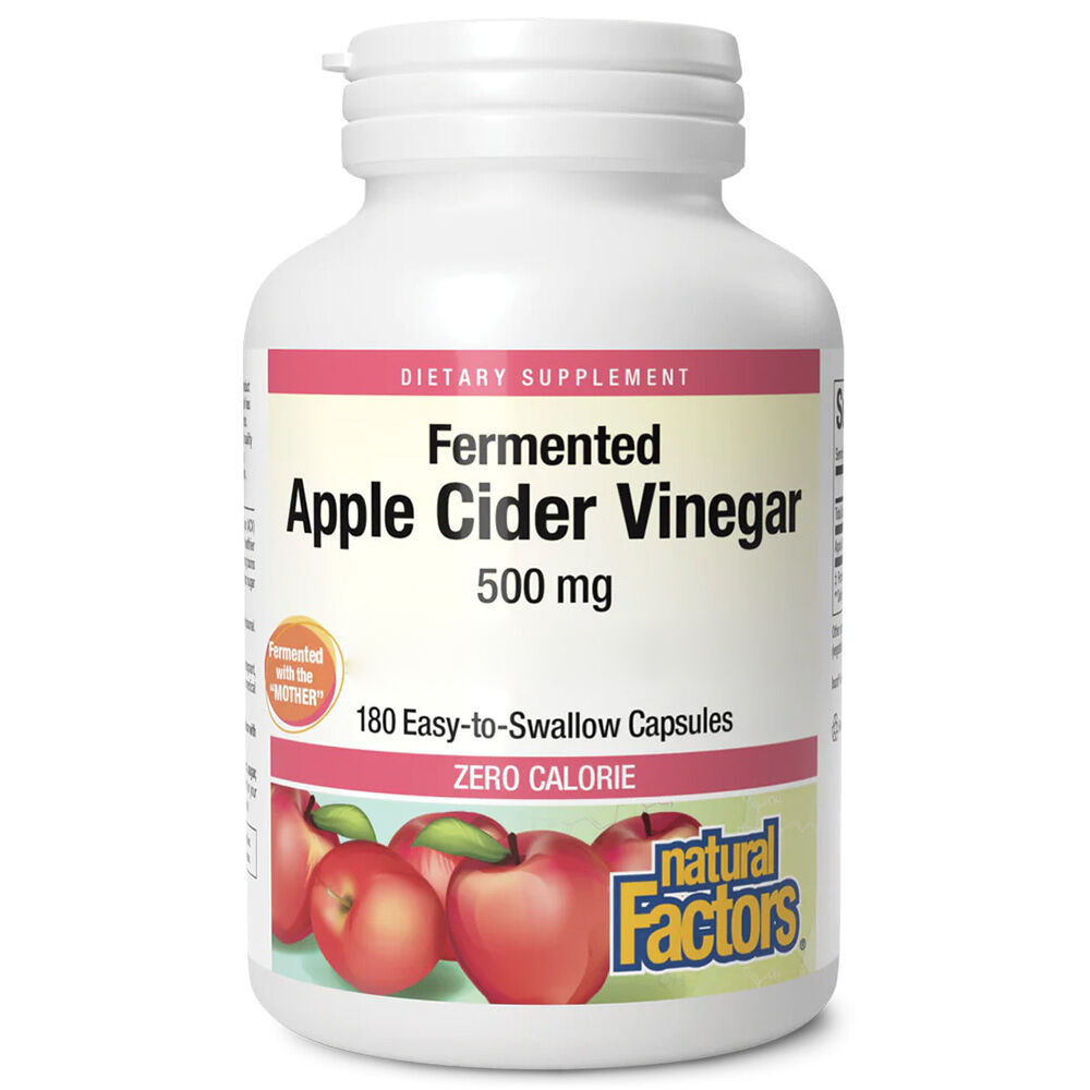 Natural Factors Æblecidereddike 500 mg 180 kapsler - Viking Supplements