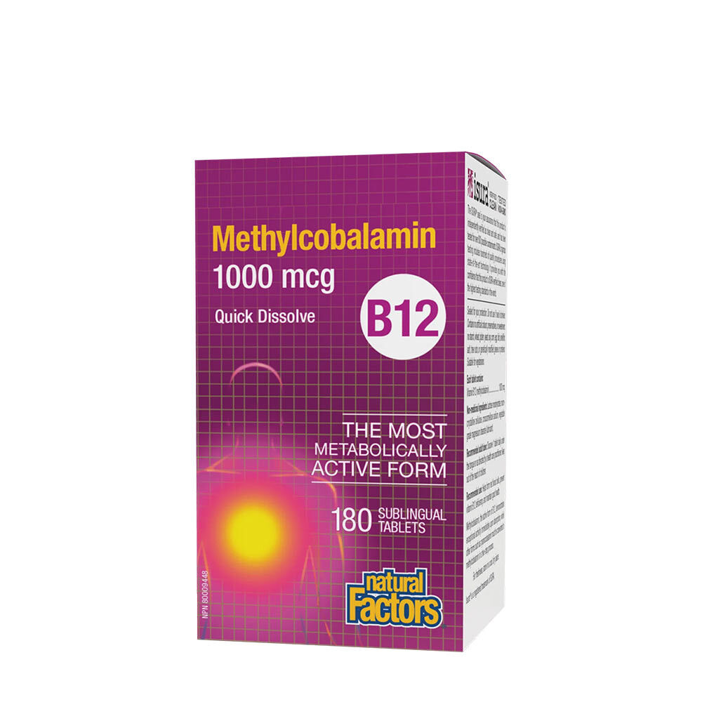 Natural Factors B12 Methylcobalamin 1000 mcg (180 tabletter) - Viking Supplements