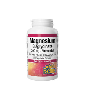 Natural Factors Magnesium Bisglycinate Pure 200 mg (250 Capsules) - Viking Supplements