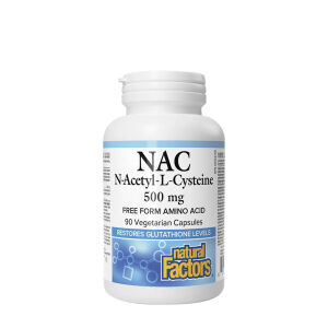 Natural Factors N-Acetyl-L-cystein aminosyre 500 mg (90 kapsler) - Viking Supplements