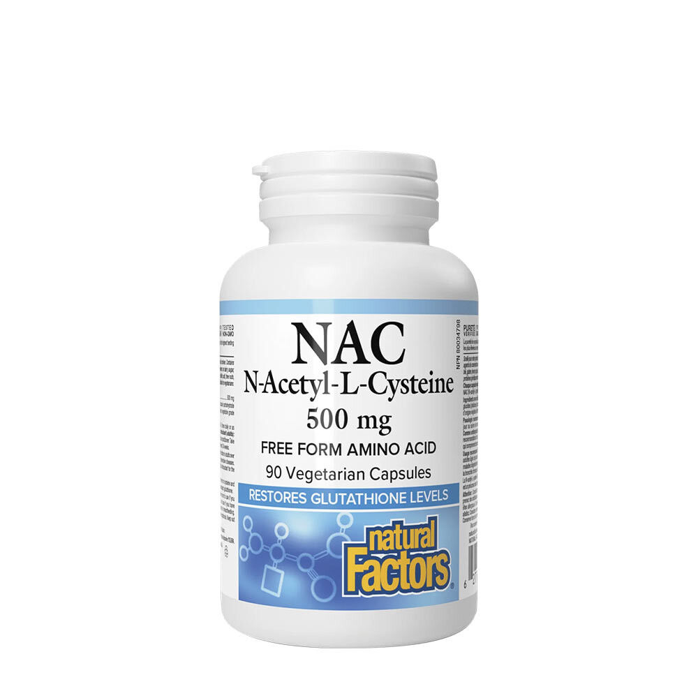 Natural Factors N-Acetyl-L-cystein aminosyre 500 mg (90 kapsler) - Viking Supplements