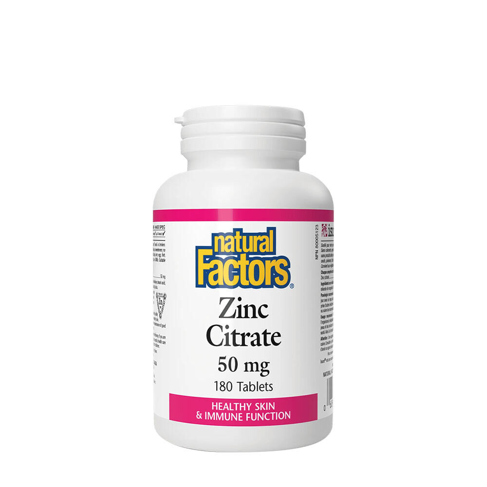 Natural Factors Zinkcitrat 50 mg (180 tabletter) - Viking Supplements