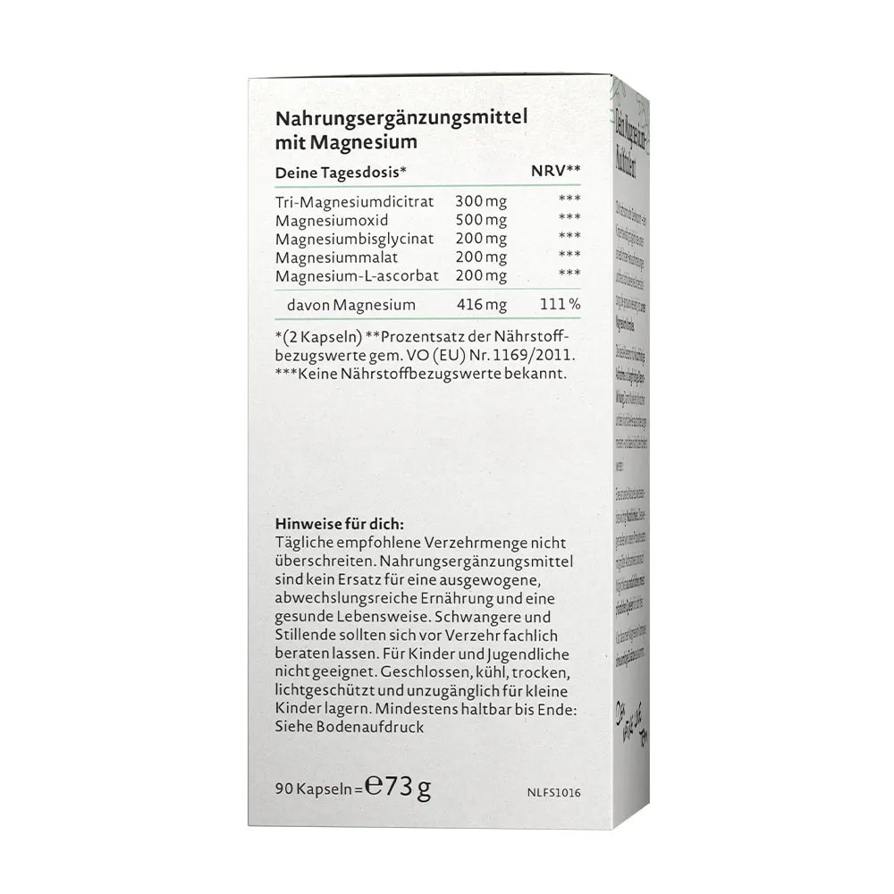 Nature Love Magnesium Komplex (90 Veg Capsules) - Billede 2